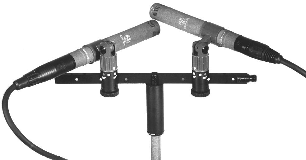 Abb. 1: XY-Stereofonie mit zwei Mikrofonen und Universalschiene UMS 20 XY-Stereofonie mit zwei Mikrofonen und Universalschiene UMS 20