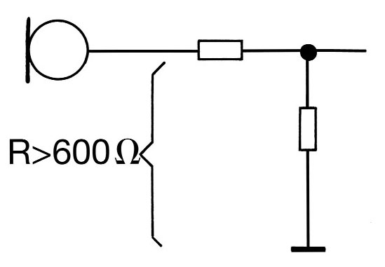 Abb. 5a: Mikrofonseitige Dämpfung mit Dämpfungsglied (Pad)